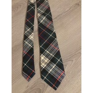 Mackenzie Tartan Plaid Wool Tie Made in Scotland Navy Green Red Men's Necktie